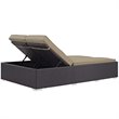 Modway Convene Double Aluminum and Rattan Patio Chaise - Espresso/Mocha