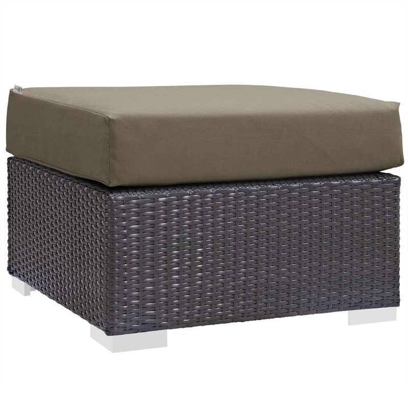 Modway Convene 3-Piece Aluminum and Rattan Patio Sofa Set in Espresso/Mocha
