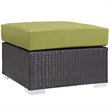 Modway Convene 3-Piece Aluminum and Rattan Patio Sofa Set in Espresso/Peridot