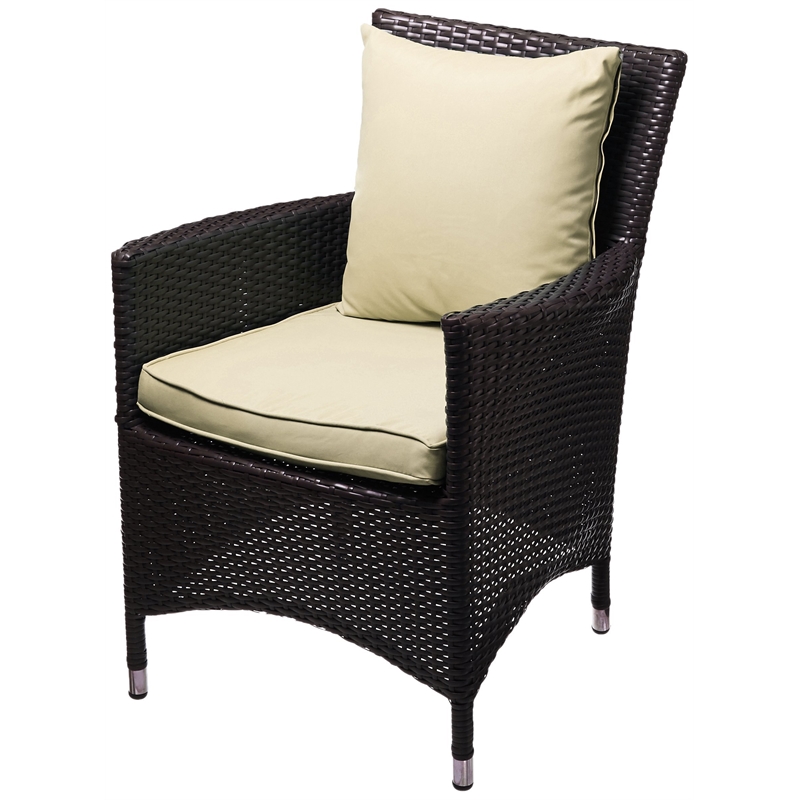Modway Convene 2-Piece Aluminum and Rattan Patio Dining Chairs in Espresso/Mocha