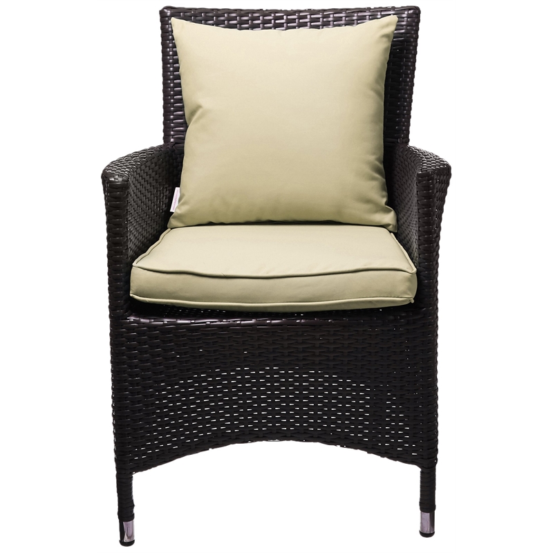 Modway Convene 2-Piece Aluminum and Rattan Patio Dining Chairs in Espresso/Mocha