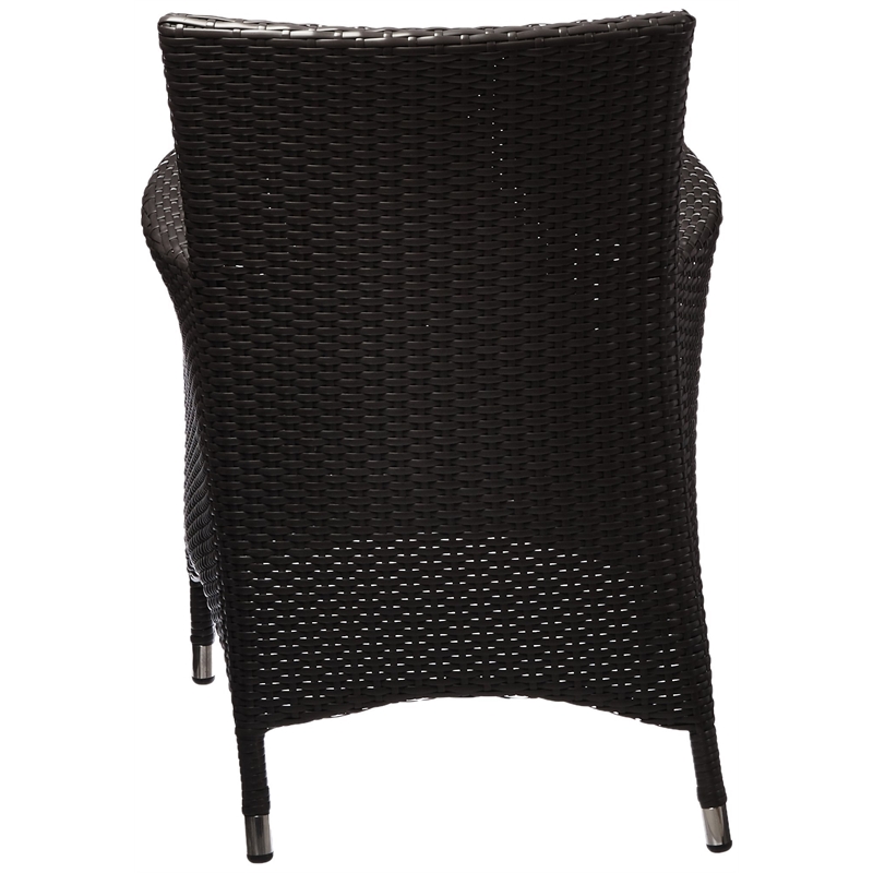 Modway Convene 2-Piece Aluminum and Rattan Patio Dining Chairs in Espresso/Mocha