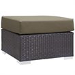Modway Convene 4-Piece Aluminum and Rattan Patio Sectional Set in Espresso/Mocha