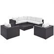 Modway Convene 8-Piece Aluminum and Rattan Patio Sectional Set in Espresso/White