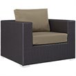 Modway Convene 6-Piece Aluminum and Rattan Patio Sectional Set in Espresso/Mocha