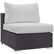 Modway Convene 6-Piece Aluminum and Rattan Patio Sectional Set in Espresso/White