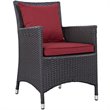 Modway Convene 9-Piece Aluminum and Rattan Patio Dining Set in Espresso/Red