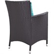 Modway Convene 9-Piece Aluminum Rattan Patio Dining Set in Espresso/Turquoise