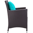 Modway Convene 9-Piece Aluminum Rattan Patio Dining Set in Espresso/Turquoise