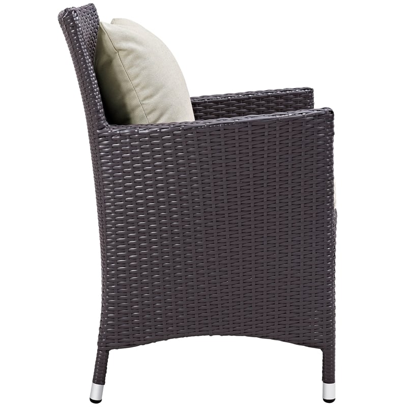 Modway Convene 11-Piece Aluminum and Rattan Patio Dining Set in Espresso/Beige