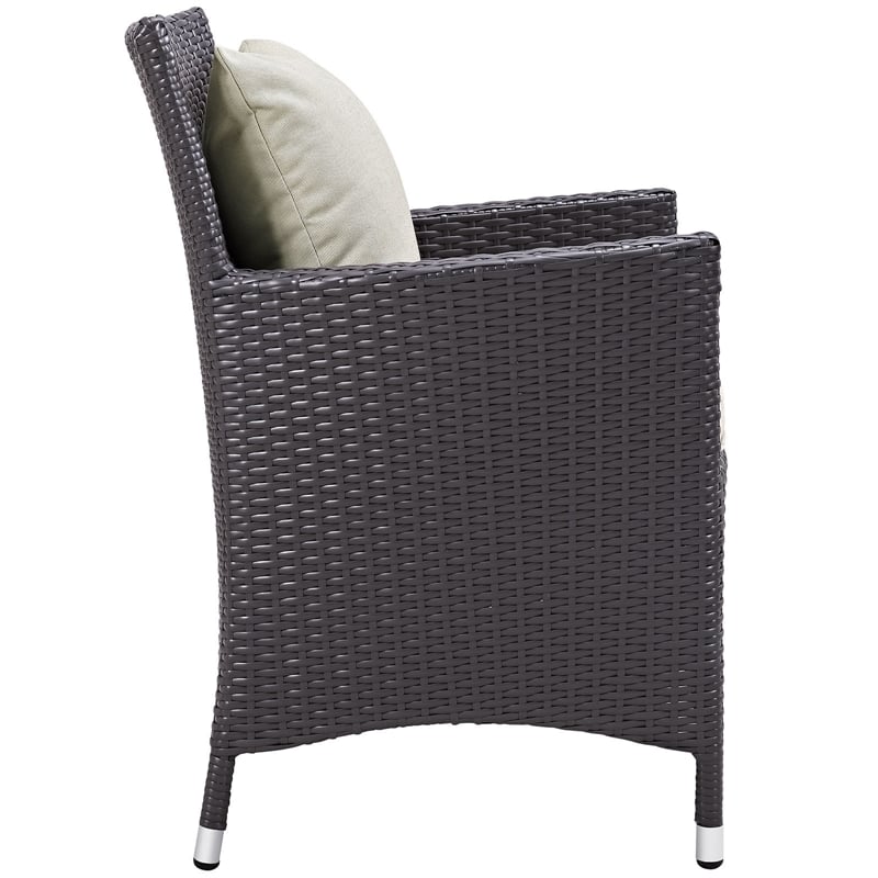 Modway Convene 11-Piece Rattan Aluminum Patio Dining Set in Espresso/Beige