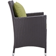 Modway Convene 11-Piece Rattan Aluminum Patio Dining Set in Espresso/Peridot