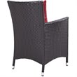 Modway Convene 11-Piece Rattan Aluminum Patio Dining Set in Espresso/Red