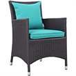 Modway Convene 11-Piece Rattan Aluminum Patio Dining Set in Espresso/Turquoise