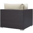 Modway Convene Aluminum and Rattan Outdoor Patio Corner in Espresso/Beige