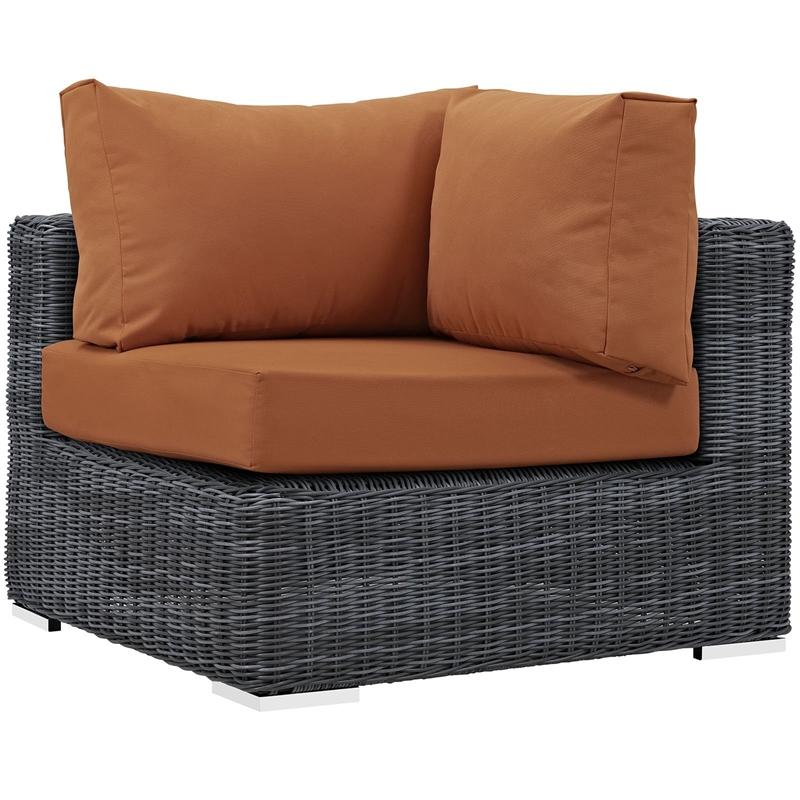 Modway Summon Patio Corner Chair in Canvas Tuscan