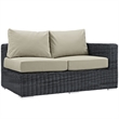 Modway Summon Patio Right Arm Loveseat in Canvas Antique Beige