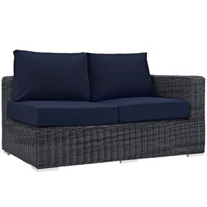 Modway Summon Patio Right Arm Loveseat in Canvas Navy