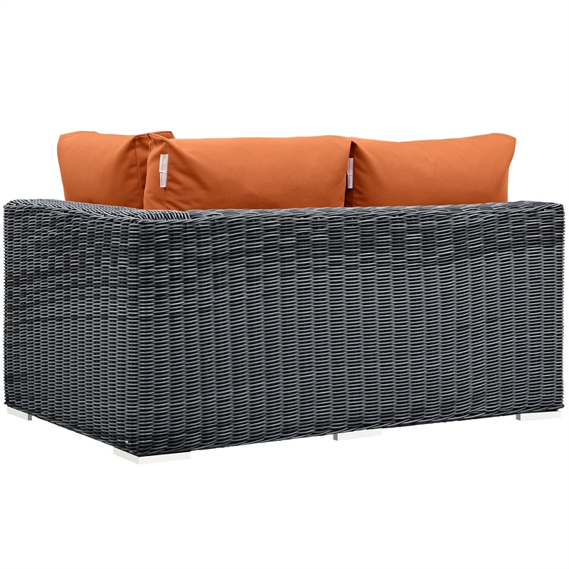 Modway Summon Patio Right Arm Loveseat in Canvas Tuscan