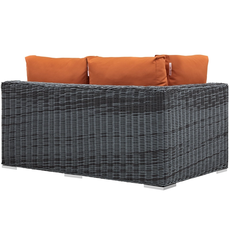 Modway Summon Patio Left Arm Loveseat in Canvas Tuscan
