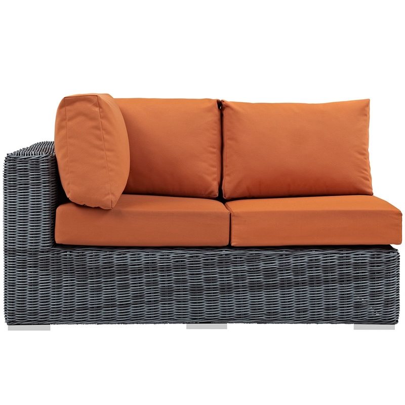 Modway Summon Patio Left Arm Loveseat in Canvas Tuscan