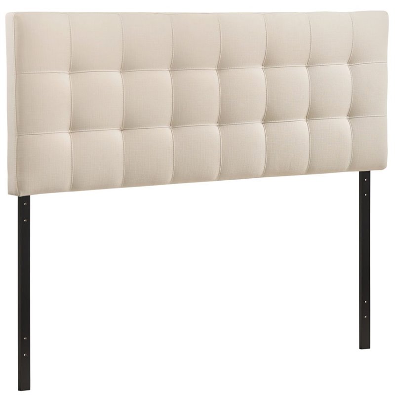 Modway Lily Queen Upholstered Polyester Fabric Headboard in Ivory