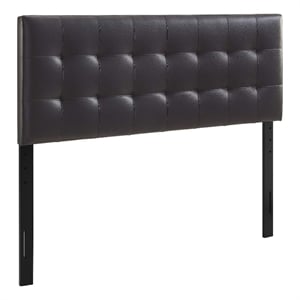 Modway Lily Queen Upholstered Faux Leather and Wood Headboard in Brown