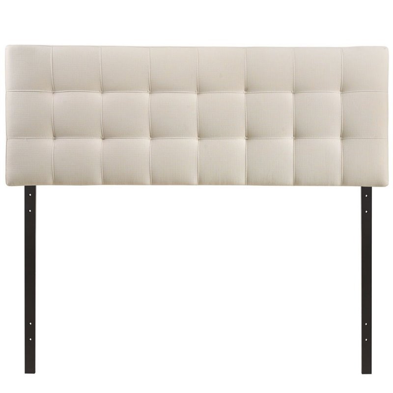 Modway Lily King Upholstered Polyester Fabric Headboard in Ivory