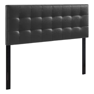 Modway Lily Full Upholstered Faux Leather and Wood Headboard in Black