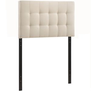 Modway Lily Twin Upholstered Polyester Fabric Headboard in Ivory