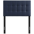 Modway Lily Twin Upholstered Polyester Fabric Headboard in Navy
