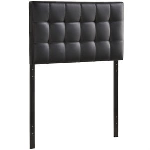 Modway Lily Twin Upholstered Faux Leather and Wood Headboard in Black