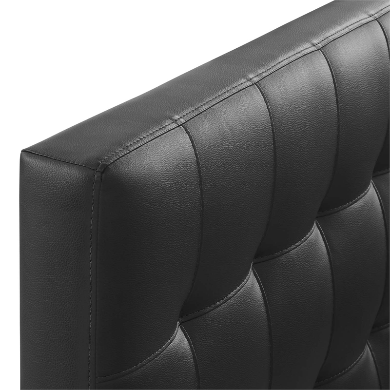 Modway Lily Twin Upholstered Faux Leather and Wood Headboard in Black