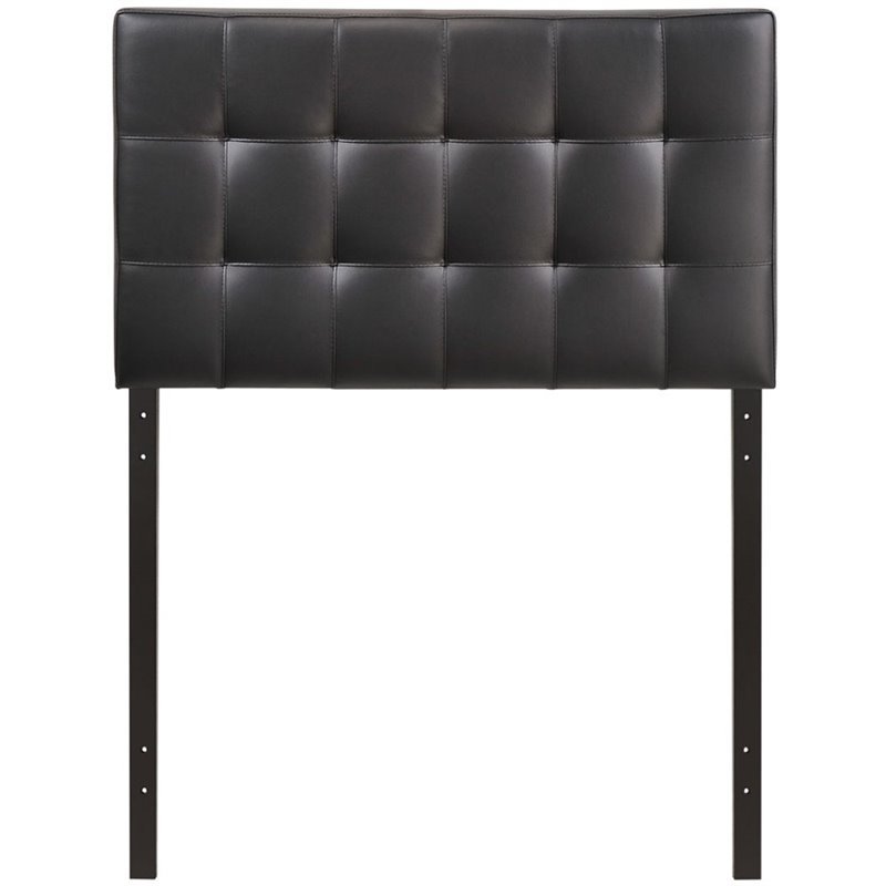 Modway Lily Twin Upholstered Faux Leather and Wood Headboard in Black