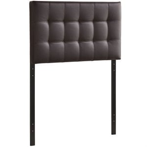 Modway Lily Twin Upholstered Faux Leather and Wood Headboard in Brown