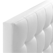 Modway Lily Twin Upholstered Faux Leather and Wood Headboard in White