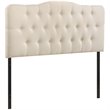 Modway Annabel Queen Upholstered Polyester Fabric Headboard in Ivory
