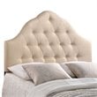 Modway Sovereign Queen Upholstered Polyester Fabric Headboard in Beige