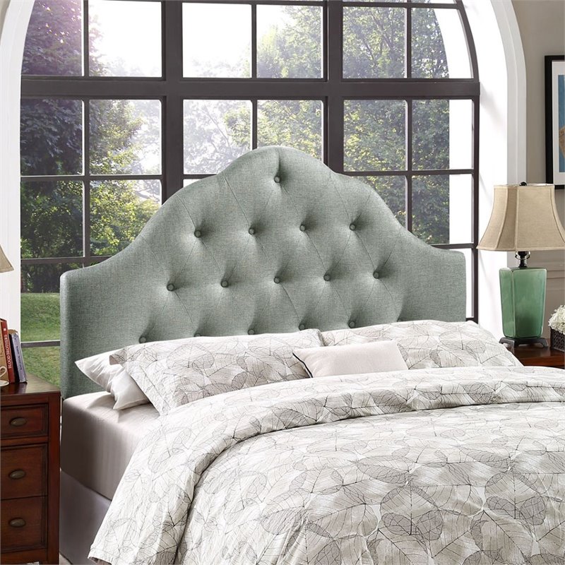 Modway Sovereign King Upholstered Polyester Fabric Headboard in Gray
