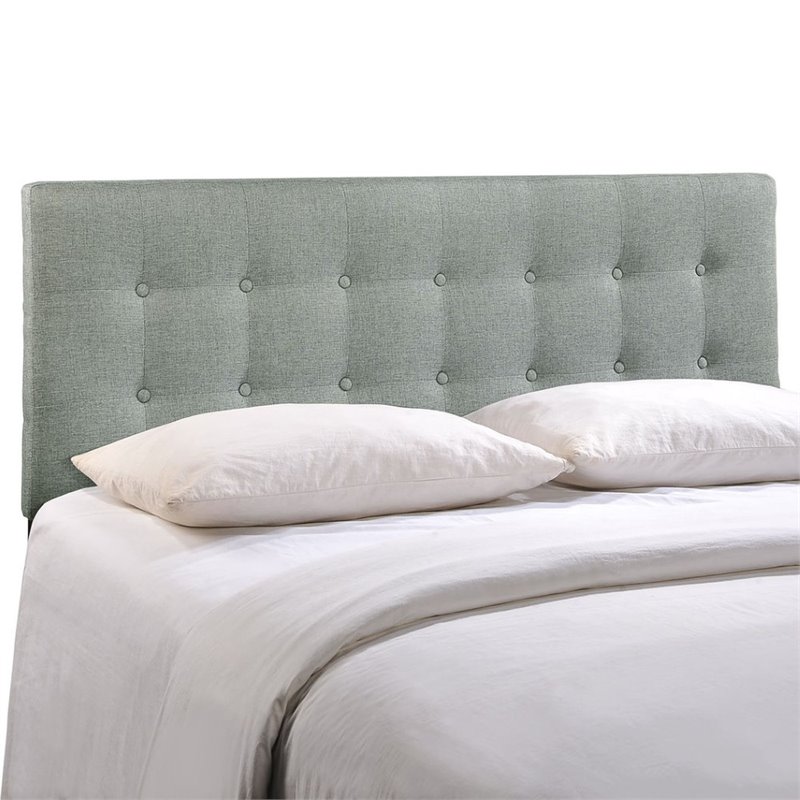 Modway Emily Queen Upholstered Polyester Fabric Headboard in Gray