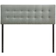 Modway Emily Queen Upholstered Polyester Fabric Headboard in Gray