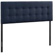 Modway Emily Queen Upholstered Polyester Fabric Headboard in Navy