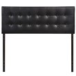 Modway Emily Queen Upholstered Faux Leather and Wood Headboard in Black