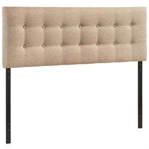 Modway Emily Full Upholstered Polyester Fabric Headboard in Beige