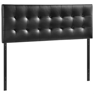 Modway Emily Full Upholstered Faux Leather and Wood Headboard in Black