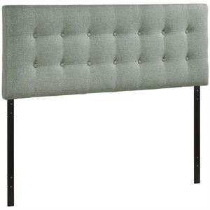 Modway Emily King Upholstered Polyester Fabric Headboard in Gray