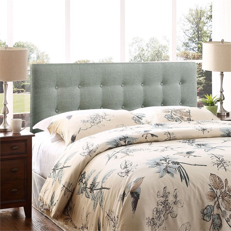 Modway Emily King Upholstered Polyester Fabric Headboard in Gray