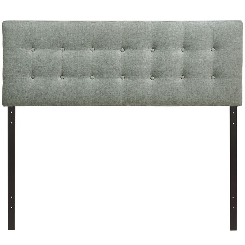 Modway Emily King Upholstered Polyester Fabric Headboard in Gray
