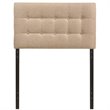 Modway Emily Twin Upholstered Polyester Fabric Headboard in Beige