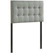 Modway Emily Twin Upholstered Polyester Fabric Headboard in Gray